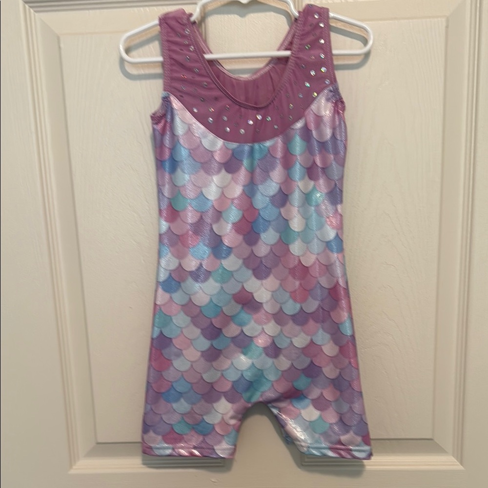 Colorful Mermaid Scale Leotard 4T